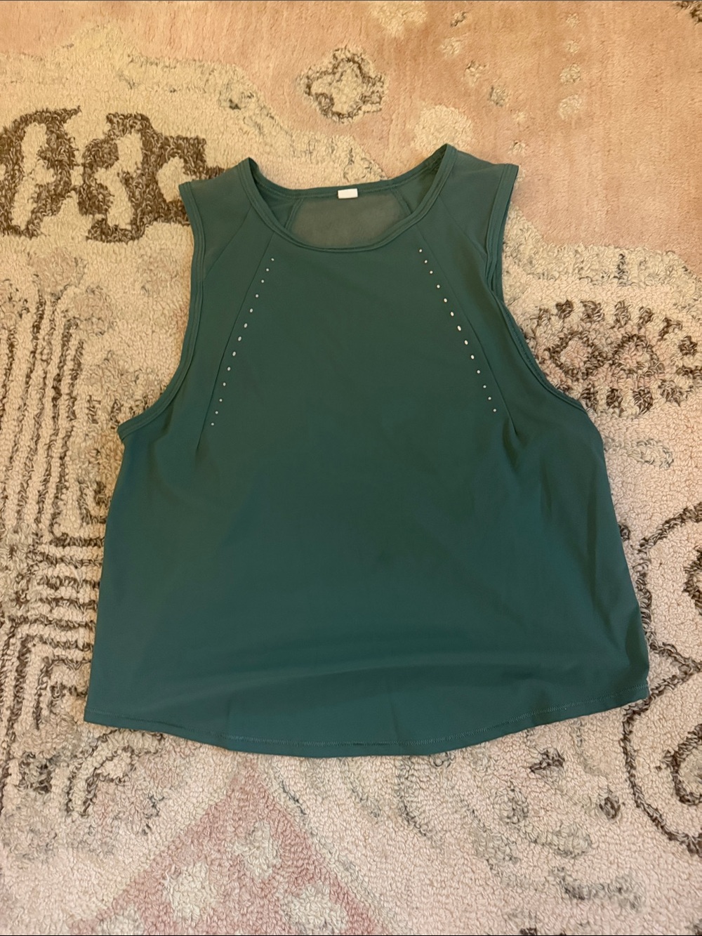 lululemon athletica Deep Green Sleeveless Tank with Stud Detail